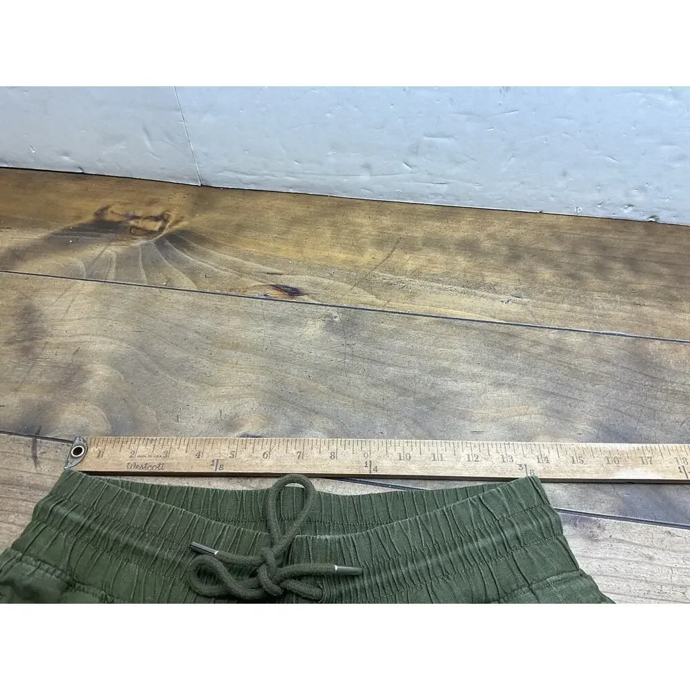 Quince 100% European Linen Pants Martini Olive Womens Size Medium Coastal